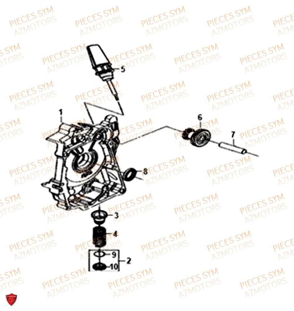 Carter Droit SYM Pièces ORBIT 50 III - XE05W1-EU (2019-2020)