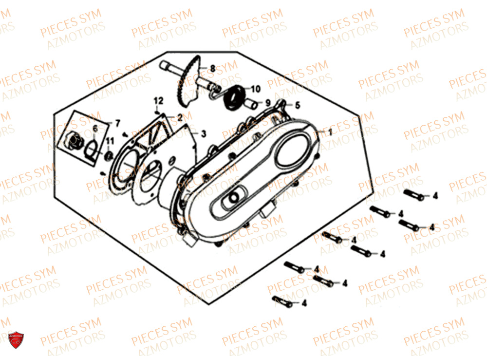 Carter Gauche SYM Pièces ORBIT 50 III - XE05W1-EU (2019-2020)