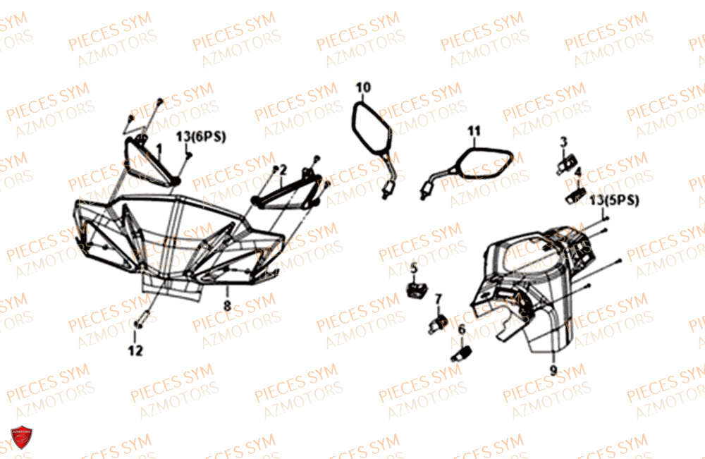 COUVRE GUIDON SYM ORBIT 50 III 2019