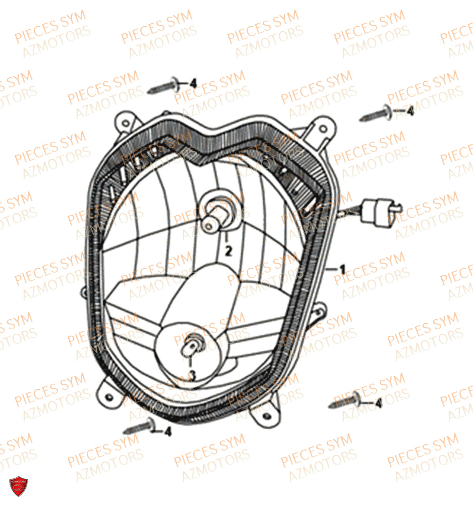 Phare Avant SYM Pièces ORBIT 50 III - XE05W1-EU (2019-2020)