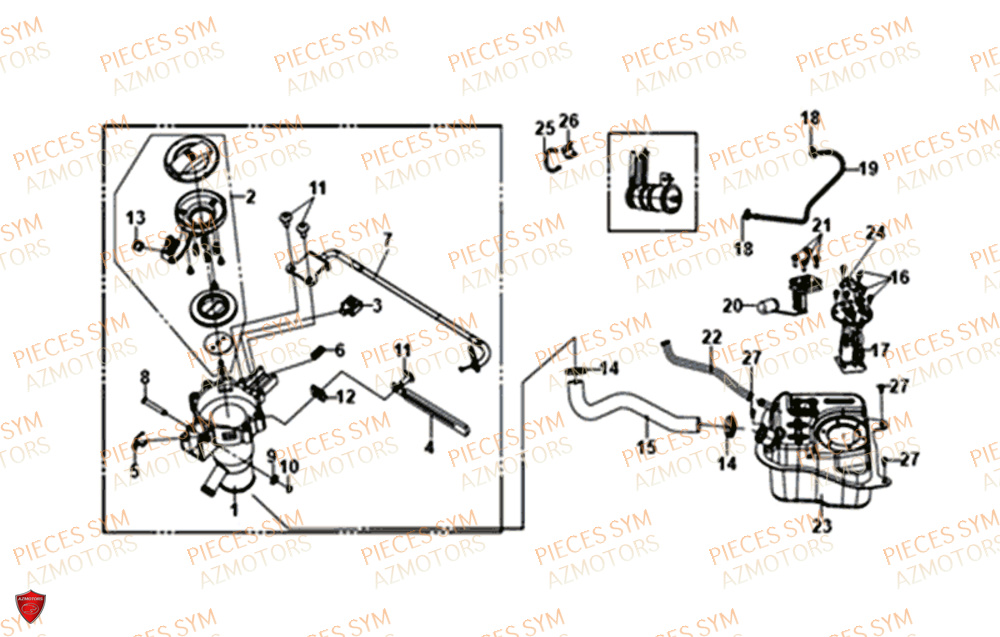 Reservoir SYM Pièces ORBIT 50 III - XE05W1-EU (2019-2020)