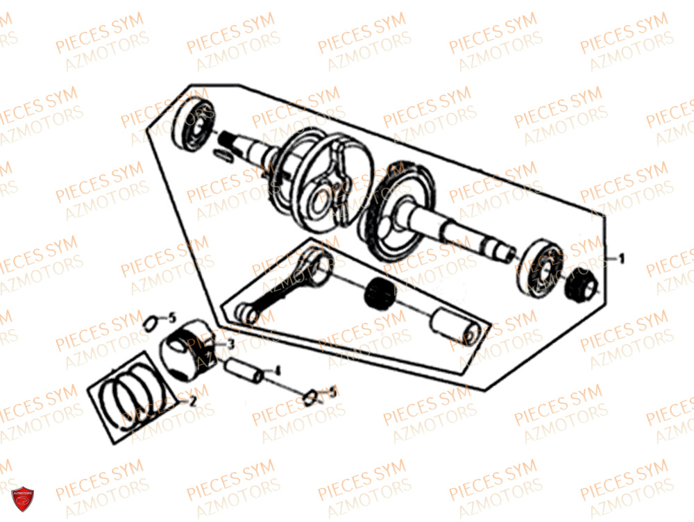 Vilebrequin SYM Pièces ORBIT 50 III - XE05W1-EU (2019-2020)