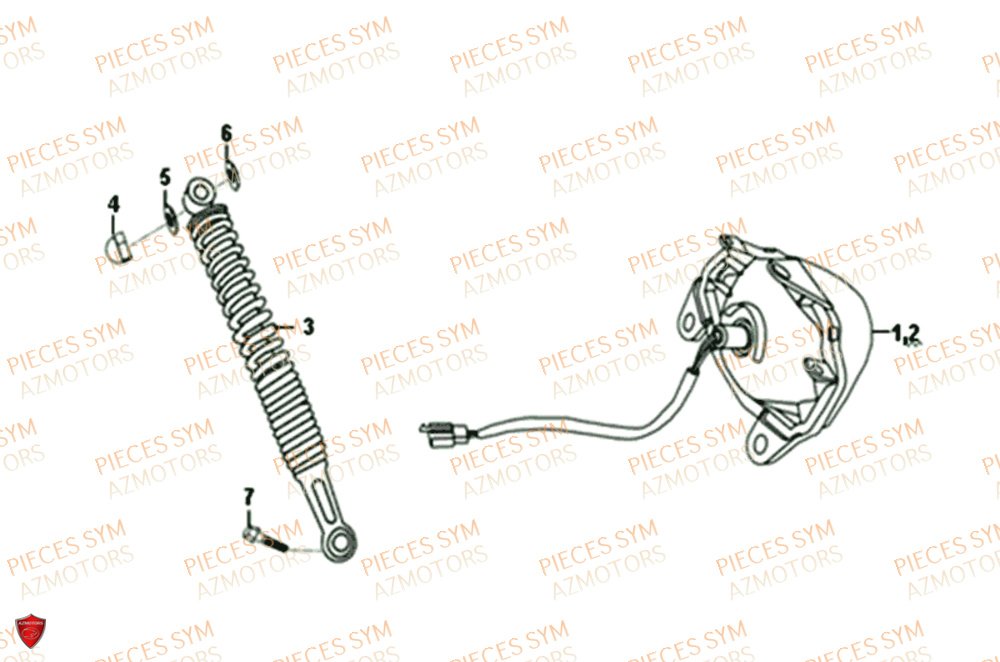 Amortisseur SYM Pièces ORBIT 50 II - AE05W8-EU (2019-2020)