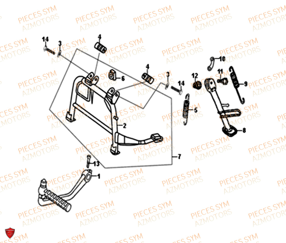 Bequille SYM Pièces ORBIT 50 II - AE05W8-EU (2019-2020)