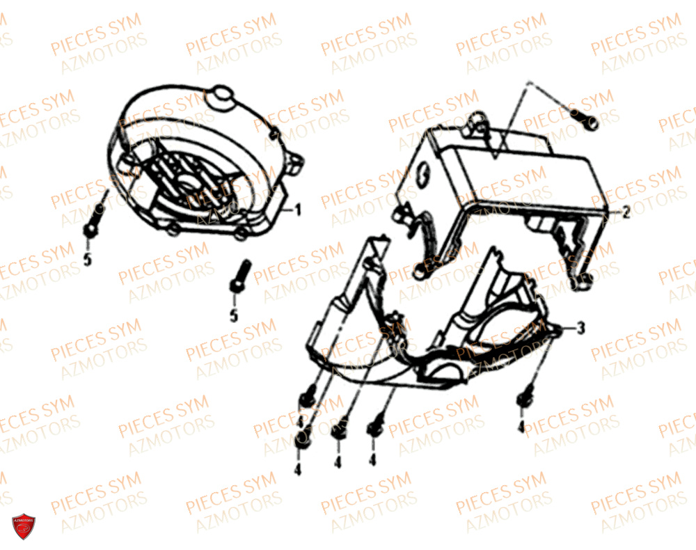 Cache Ventilateur SYM Pièces ORBIT 50 II - AE05W8-EU (2019-2020)