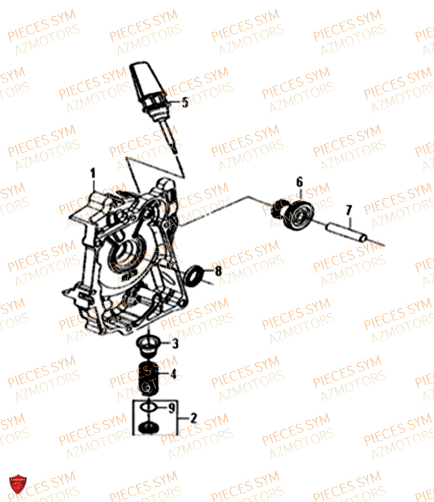 Carter Droit SYM Pièces ORBIT 50 II - AE05W8-EU (2019-2020)