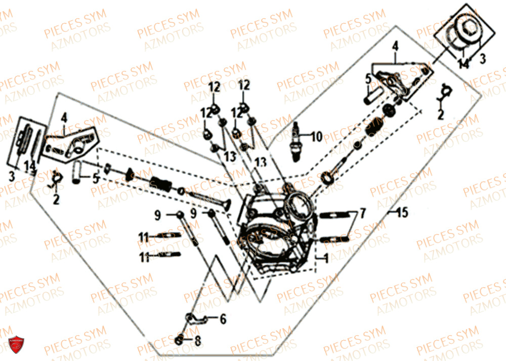 Culasse SYM Pièces ORBIT 50 II - AE05W8-EU (2019-2020)