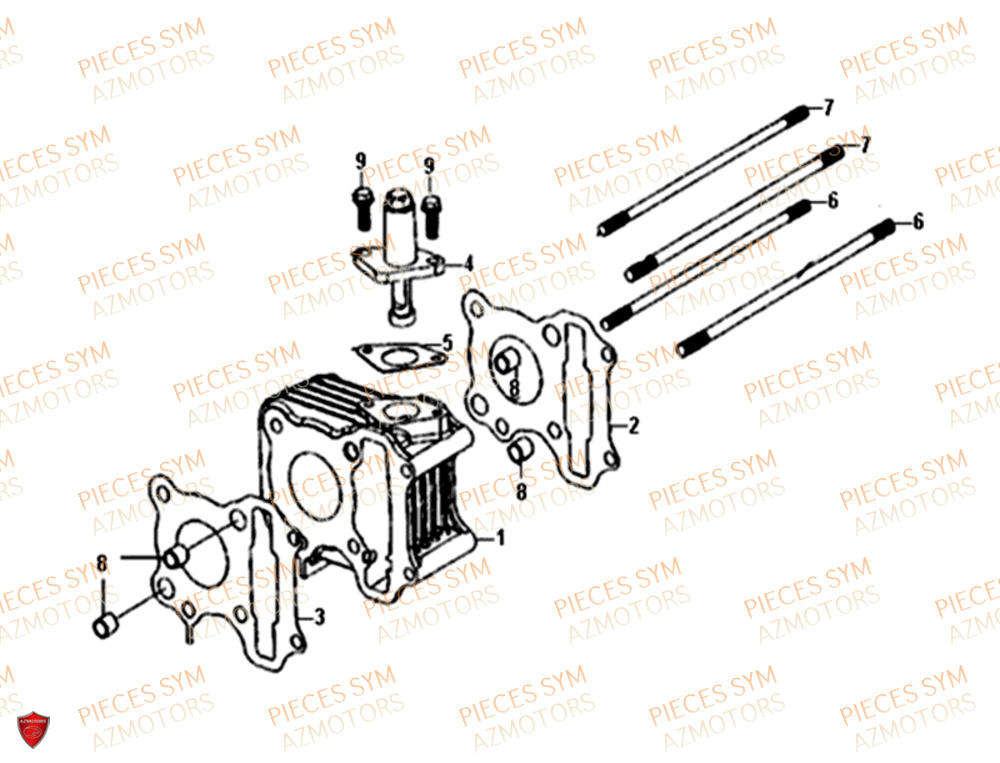 Cylindre SYM Pièces ORBIT 50 II - AE05W8-EU (2019-2020)