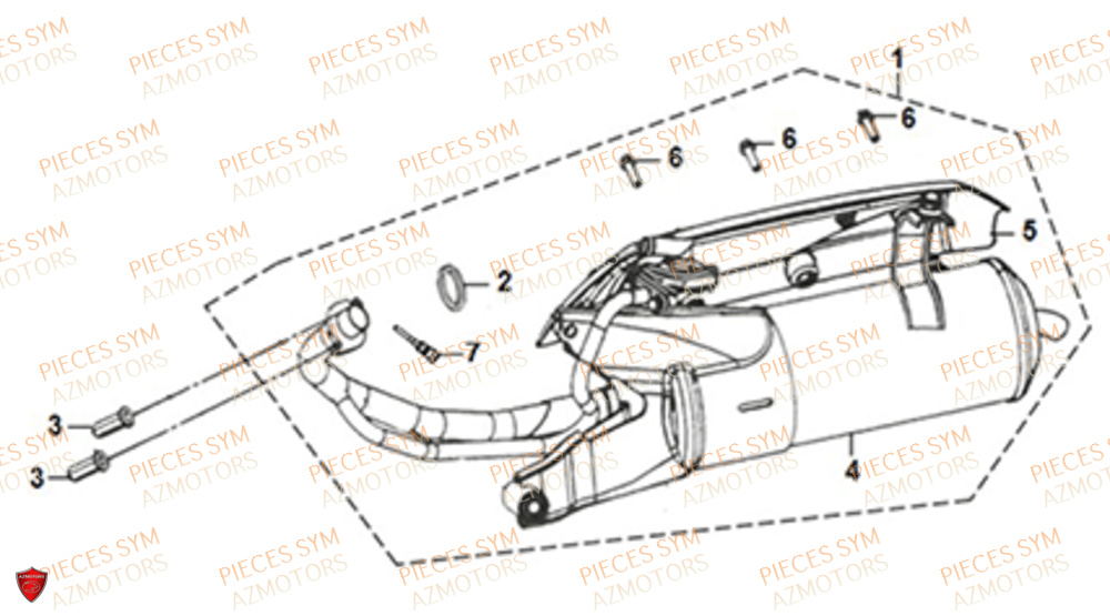 Echappement SYM Pièces ORBIT 50 II - AE05W8-EU (2019-2020)