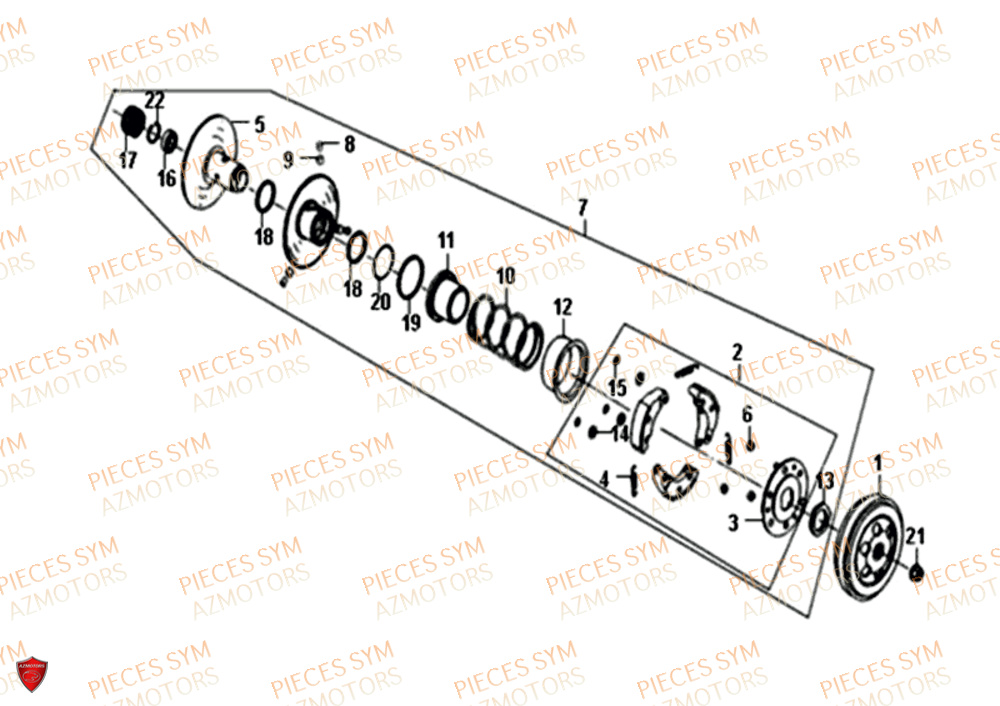 Embrayage SYM Pièces ORBIT 50 II - AE05W8-EU (2019-2020)