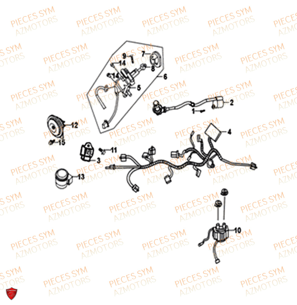 Equipement Electrique SYM Pièces ORBIT 50 II - AE05W8-EU (2019-2020)