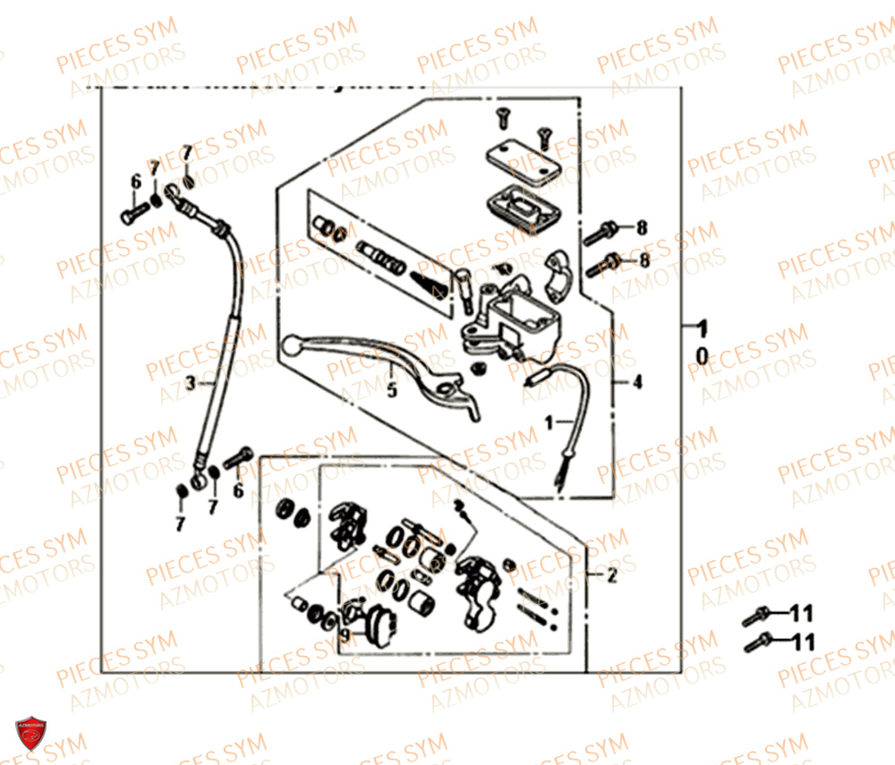 Maitre Cylindre SYM Pièces ORBIT 50 II - AE05W8-EU (2019-2020)