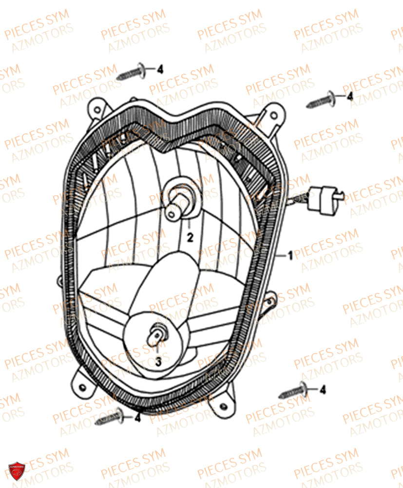 Phare Avant SYM Pièces ORBIT 50 II - AE05W8-EU (2019-2020)