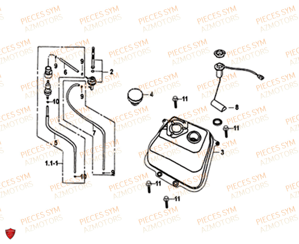 Reservoir SYM Pièces ORBIT 50 II - AE05W8-EU (2019-2020)