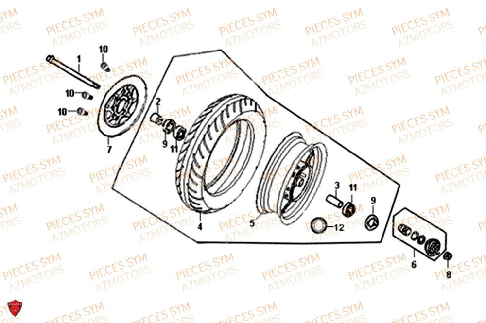 Roue Avant SYM Pièces ORBIT 50 II - AE05W8-EU (2019-2020)