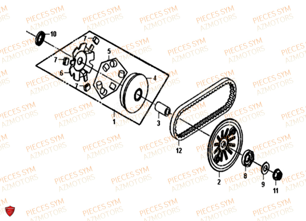 VARIATEUR SYM ORBIT 50 II 2019