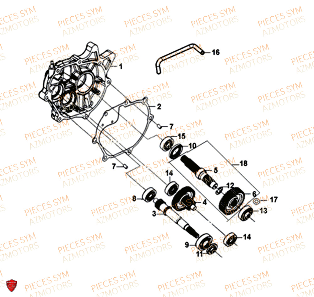 Carter Transmission SYM Pièces ORBIT III 125 EURO 4 - XE12W1-EU (2018-2020)