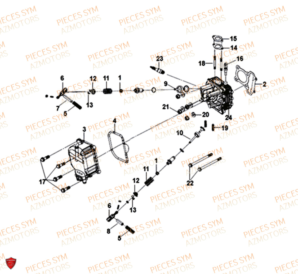 Culasse SYM Pièces ORBIT III 125 EURO 4 - XE12W1-EU (2018-2020)