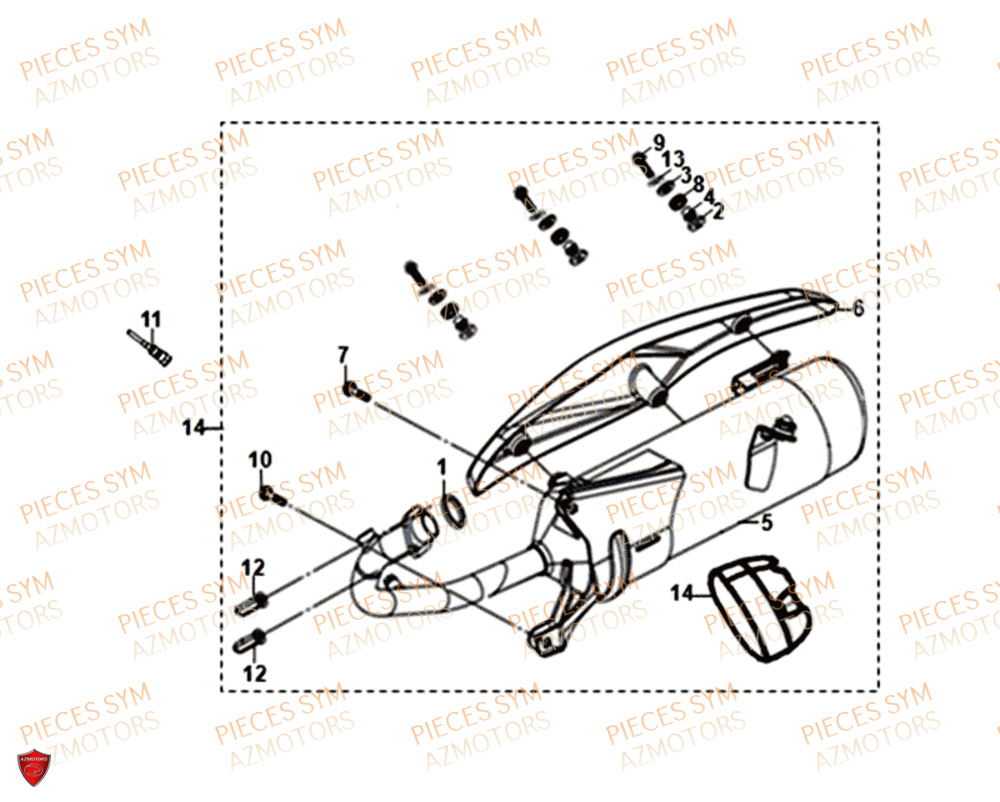 Echappement SYM Pièces ORBIT III 125 EURO 4 - XE12W1-EU (2018-2020)