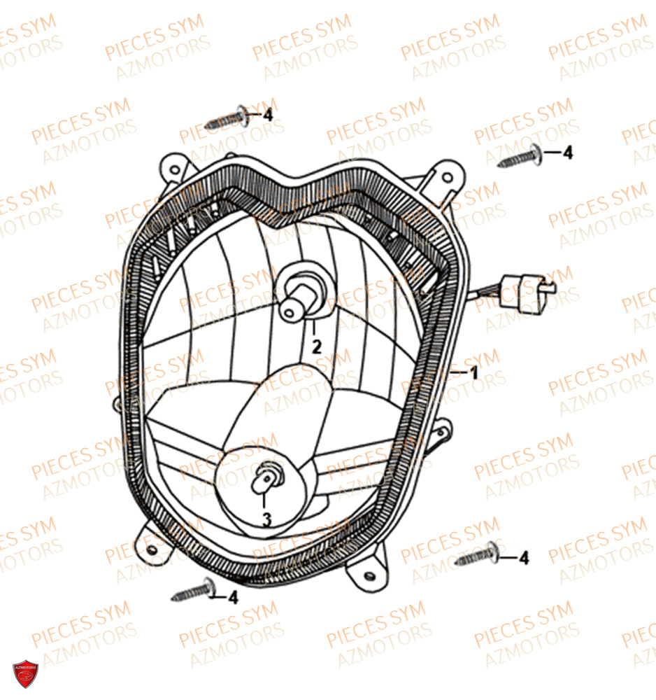 Eclairage Avant SYM Pièces ORBIT III 125 EURO 4 - XE12W1-EU (2018-2020)