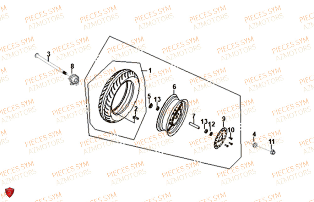 Roue Avant SYM Pièces ORBIT III 125 EURO 4 - XE12W1-EU (2018-2020)