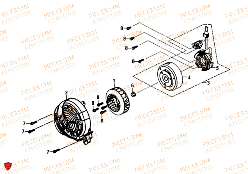 Allumage SYM Pièces ORBIT II 50 2T NAKED (45 KM/H) - JE05W4-FR (2016)