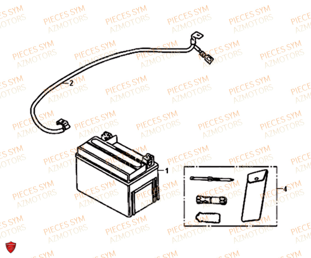 Batterie Trousse A Outils SYM Pièces ORBIT II 50 2T NAKED (45 KM/H) - JE05W4-FR (2016)