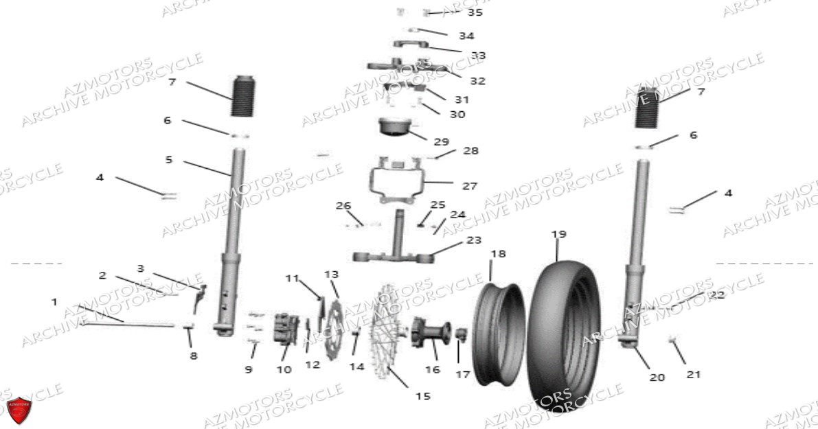 Fourche Jante Avant ARCHIVE MOTO PIECE ARCHIVE OUTBACK 125cc EURO5