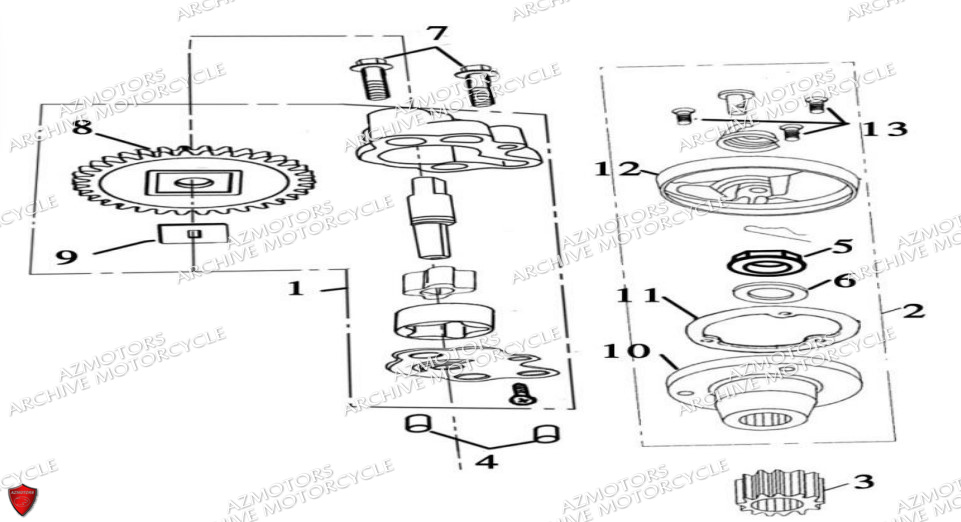 Pompe A Huile ARCHIVE MOTO PIECE ARCHIVE OUTBACK 125cc EURO5