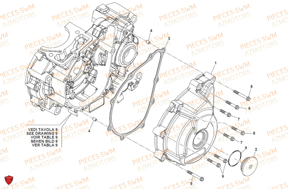 Couvre Carter Gauche SWM Pieces SWM Origine OUTLAW 125 E4(2020)
