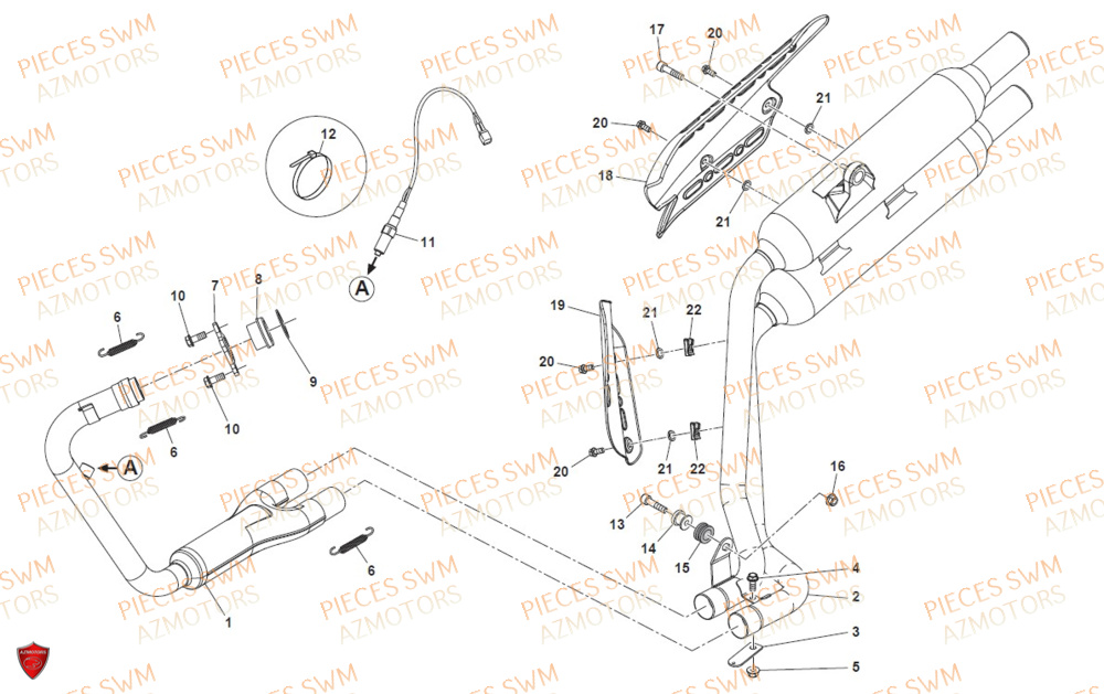 Echappement SWM Pieces SWM Origine OUTLAW 125 E4(2020)
