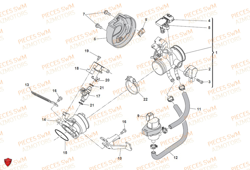 Injection SWM Pieces SWM Origine OUTLAW 125 E4(2020)
