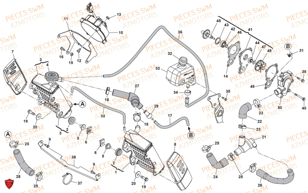 Refroidissement SWM Pieces SWM Origine OUTLAW 125 E4(2020)
