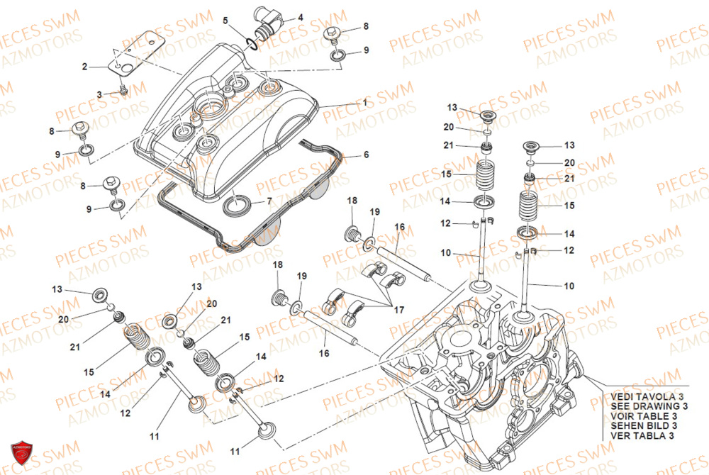 Soupapes SWM Pieces SWM Origine OUTLAW 125 E4(2020)
