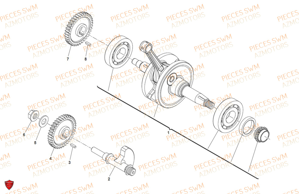 Vilebrequin SWM Pieces SWM Origine OUTLAW 125 E4(2020)
