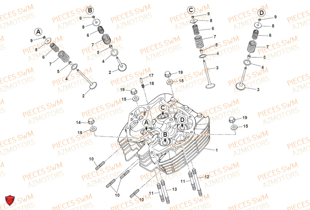 Culasse SWM Pieces SWM Origine OUTLAW 500 (2020)
