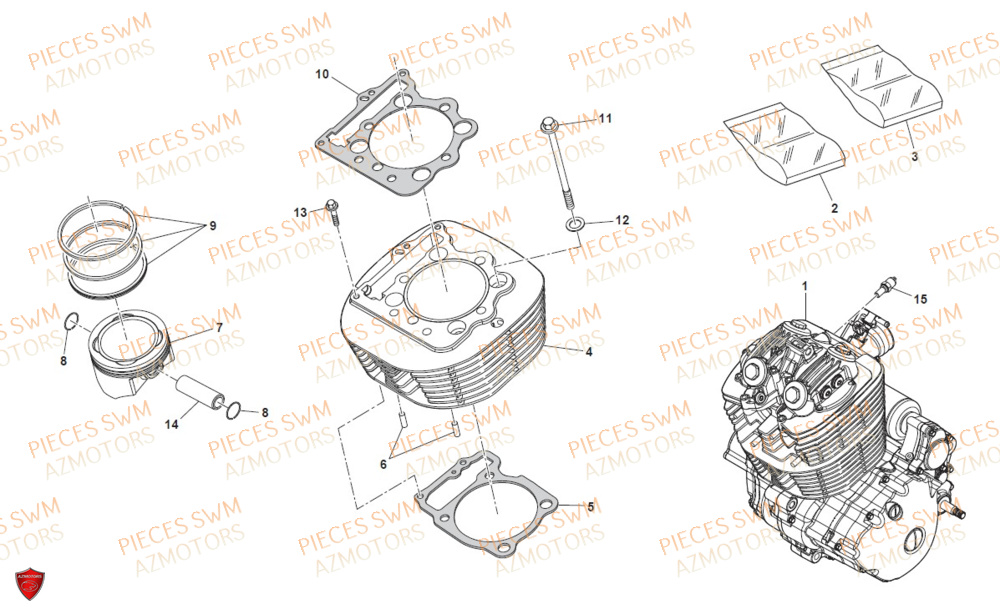 Cylindre SWM Pieces SWM Origine OUTLAW 500 (2020)
