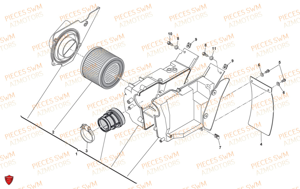 Filtre A Air SWM Pieces SWM Origine OUTLAW 500 (2020)
