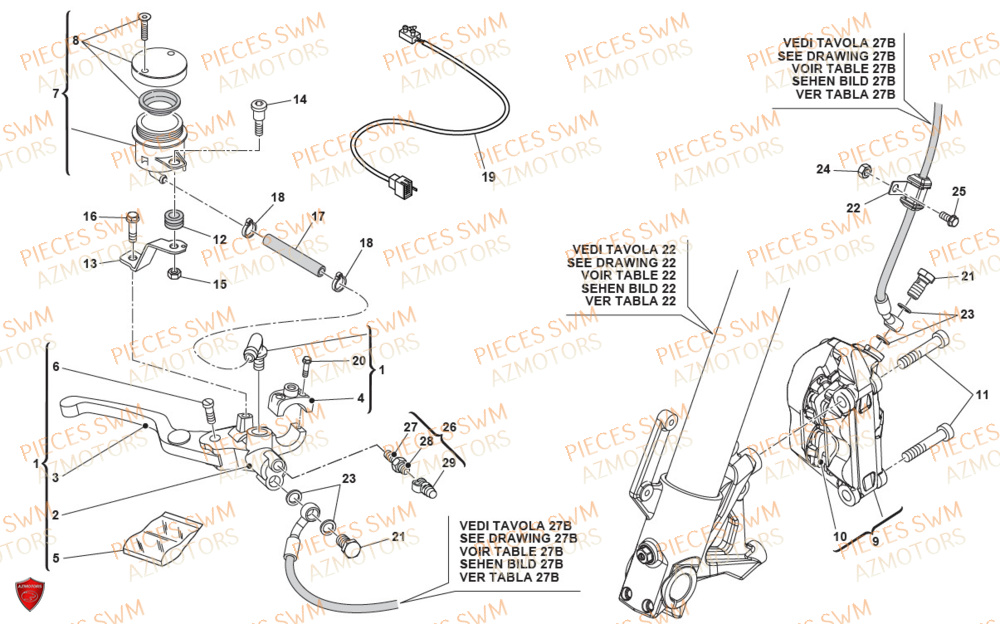 Frein Avant SWM Pieces SWM Origine OUTLAW 500 (2020)
