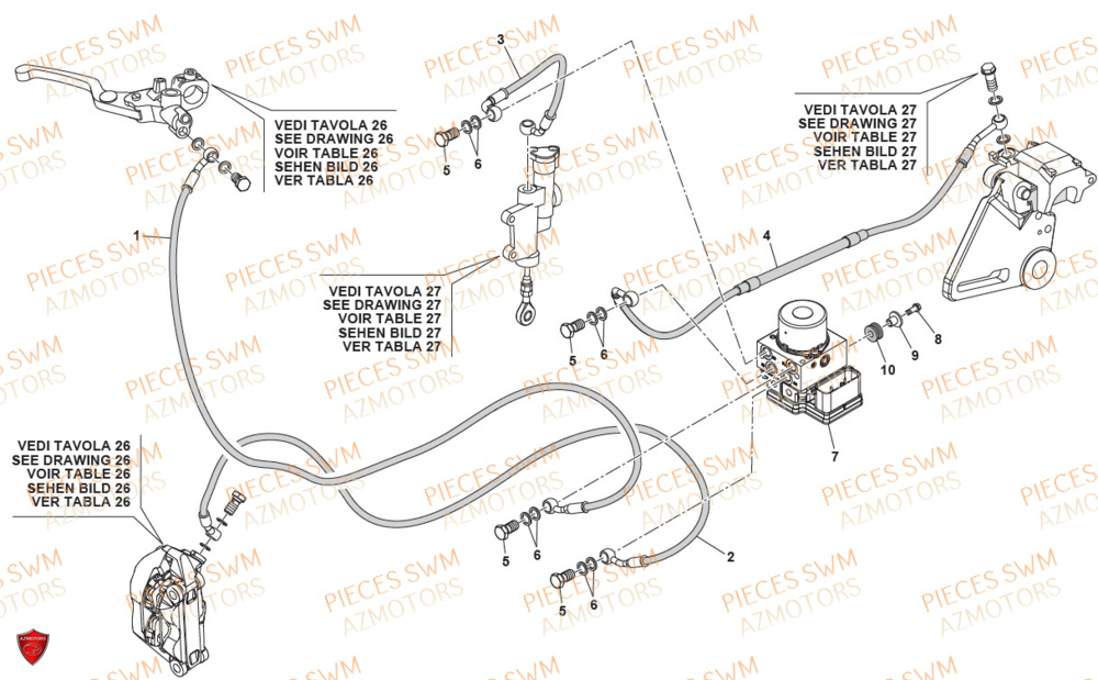 Systeme Abs SWM Pieces SWM Origine OUTLAW 500 (2020)
