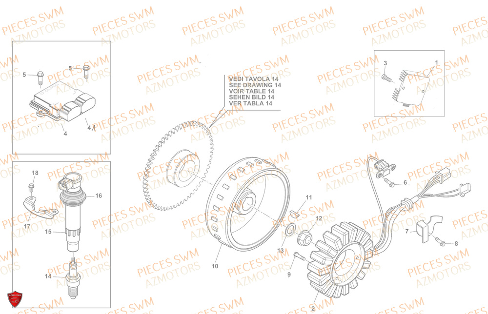 Allumage SWM Pieces SWM Origine OUTLAW 125 E5(2022)
