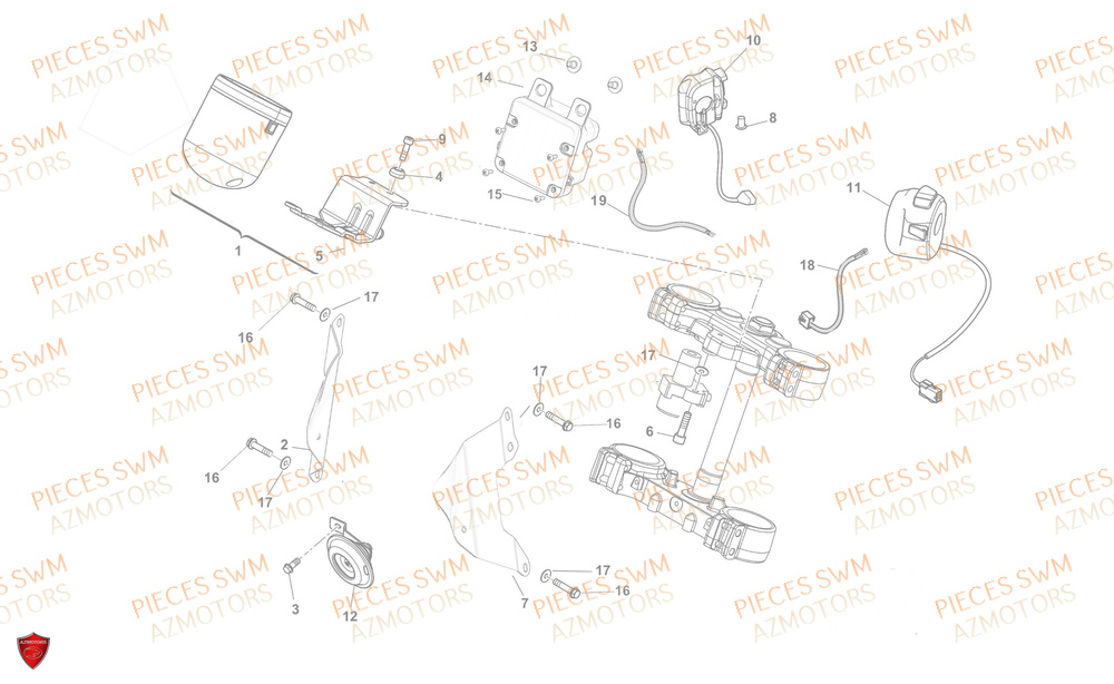 Compteur SWM Pieces SWM Origine OUTLAW 125 E5(2022)
