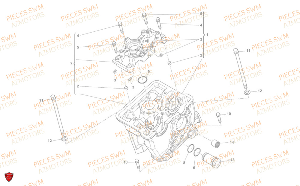 Culasse SWM Pieces SWM Origine OUTLAW 125 E5(2022)
