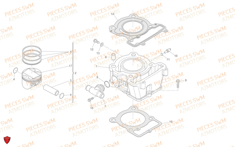 Cylindre SWM Pieces SWM Origine OUTLAW 125 E5(2022)
