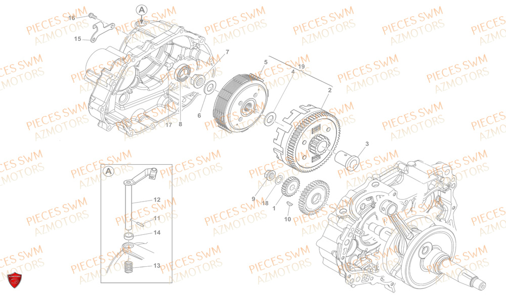 Embrayage SWM Pieces SWM Origine OUTLAW 125 E5(2022)
