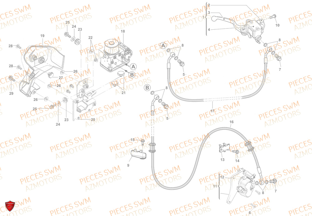 Frein Avant SWM Pieces SWM Origine OUTLAW 125 E5(2022)
