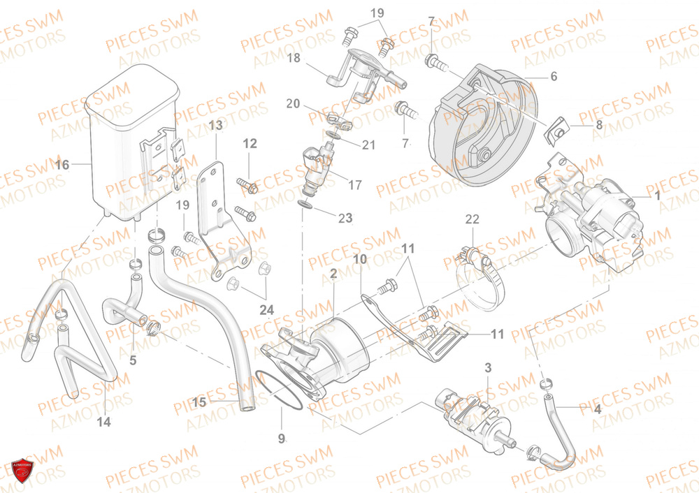 Injection SWM Pieces SWM Origine OUTLAW 125 E5(2022)
