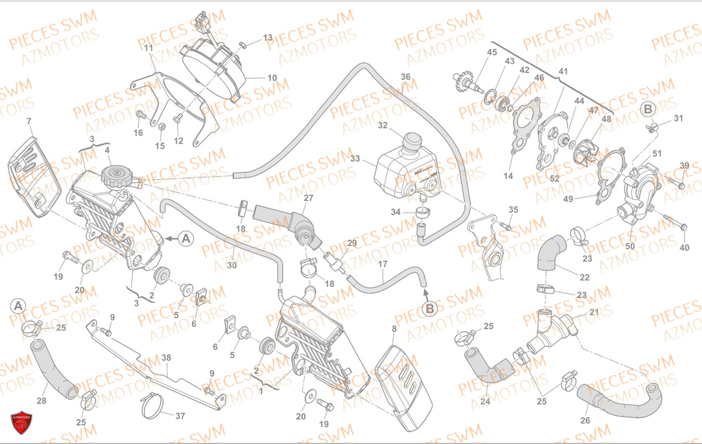 Refroidissement SWM Pieces SWM Origine OUTLAW 125 E5(2022)
