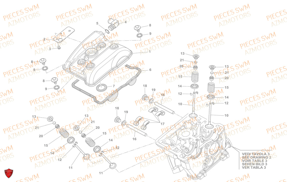 Soupapes SWM Pieces SWM Origine OUTLAW 125 E5(2022)
