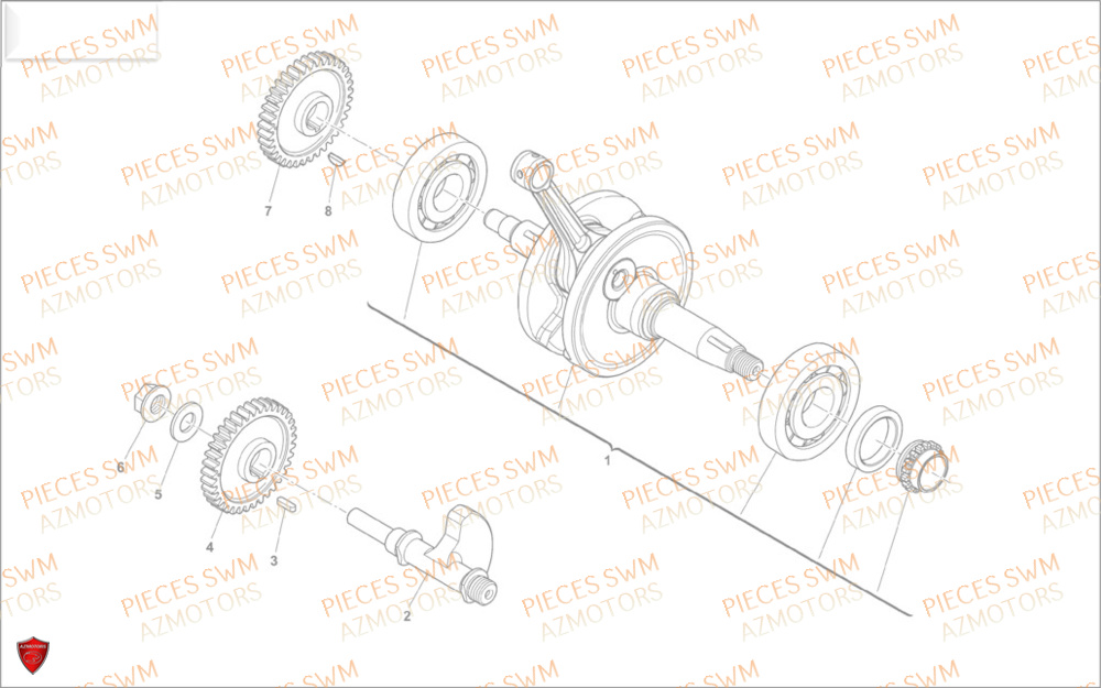 Vilebrequin SWM Pieces SWM Origine OUTLAW 125 E5(2022)
